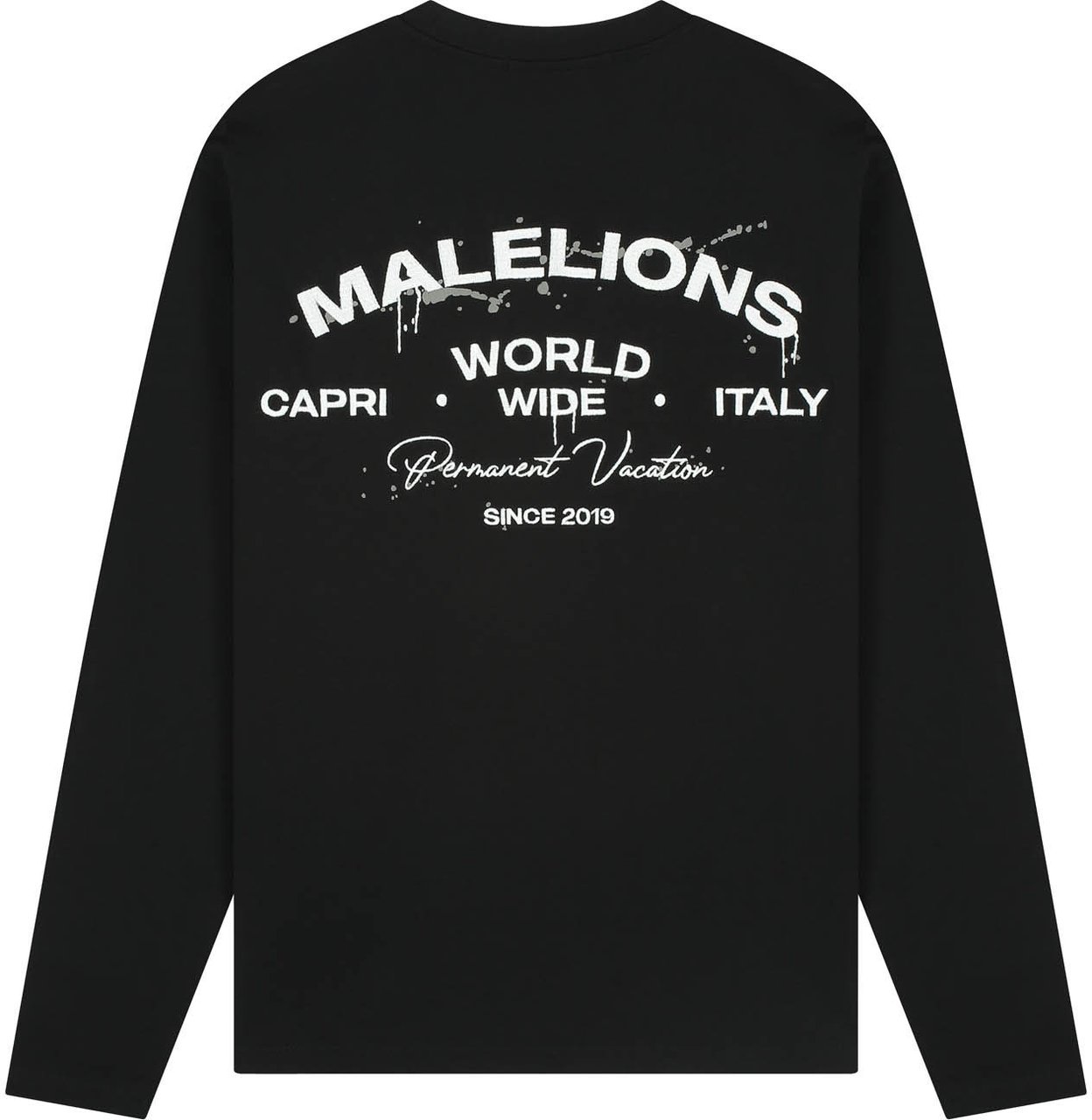 Malelions Permanent Vacation Longsleeve T-Shirt MMB30026049 Black 49001 Zwart