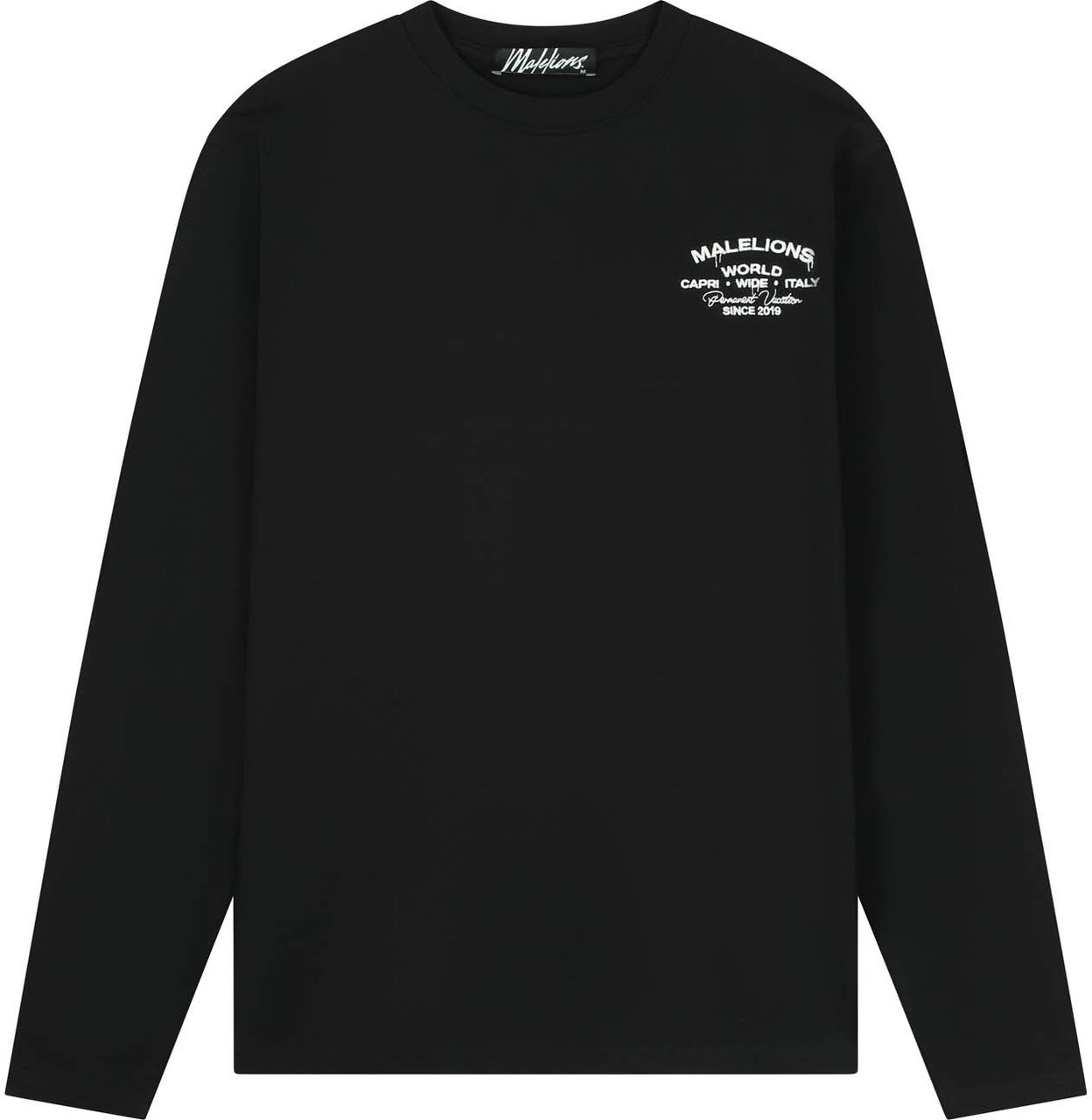 Malelions Permanent Vacation Longsleeve T-Shirt MMB30026049 Black 49001 Zwart