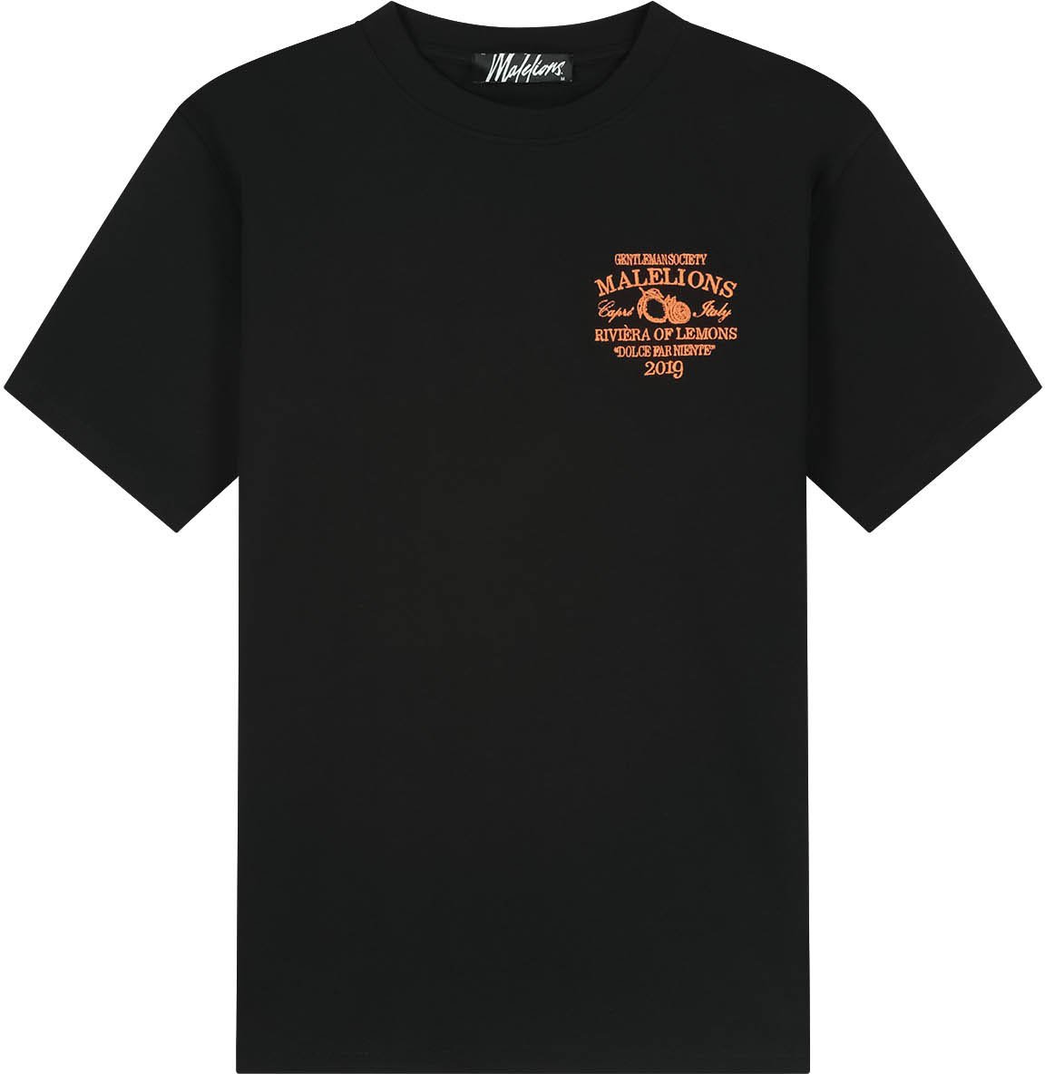 Malelions  Riviera T-Shirt MMB30026047 Black 49001 Zwart
