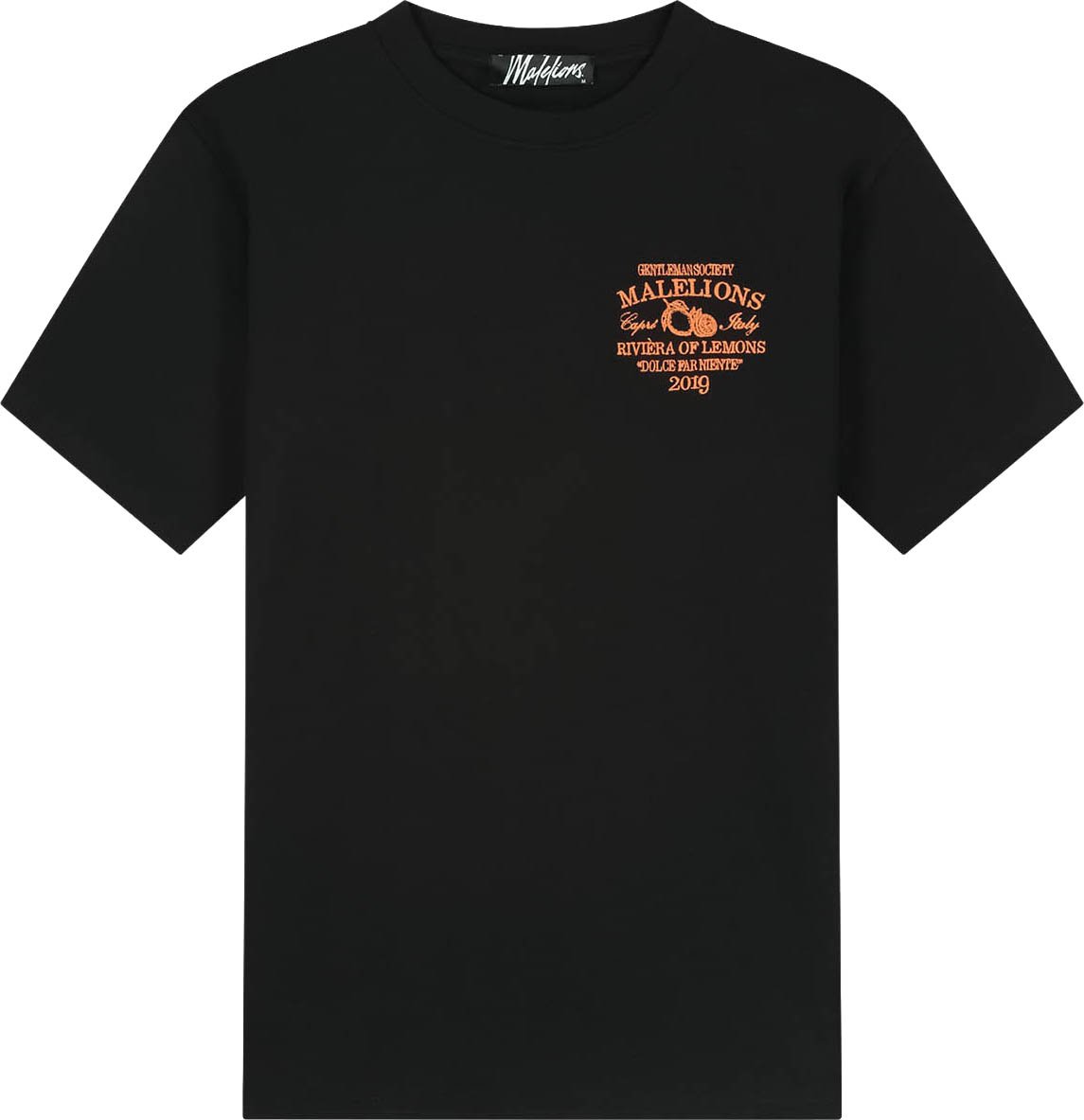 Malelions  Riviera T-Shirt MMB30026047 Black 49001 Zwart