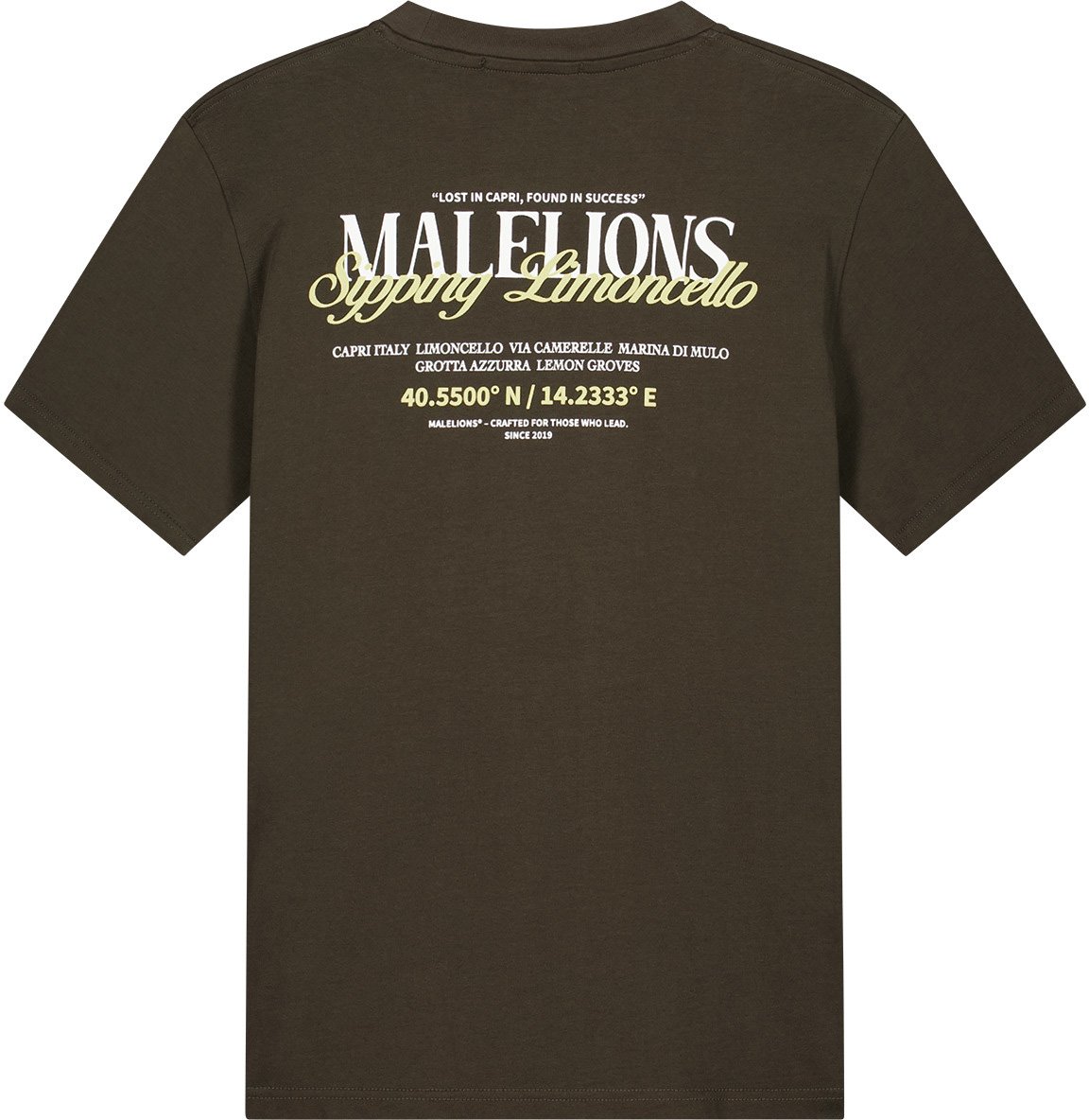 Malelions  Sipping Limoncello T-Shirt MMA30026027 Vintage Green 43012 Groen