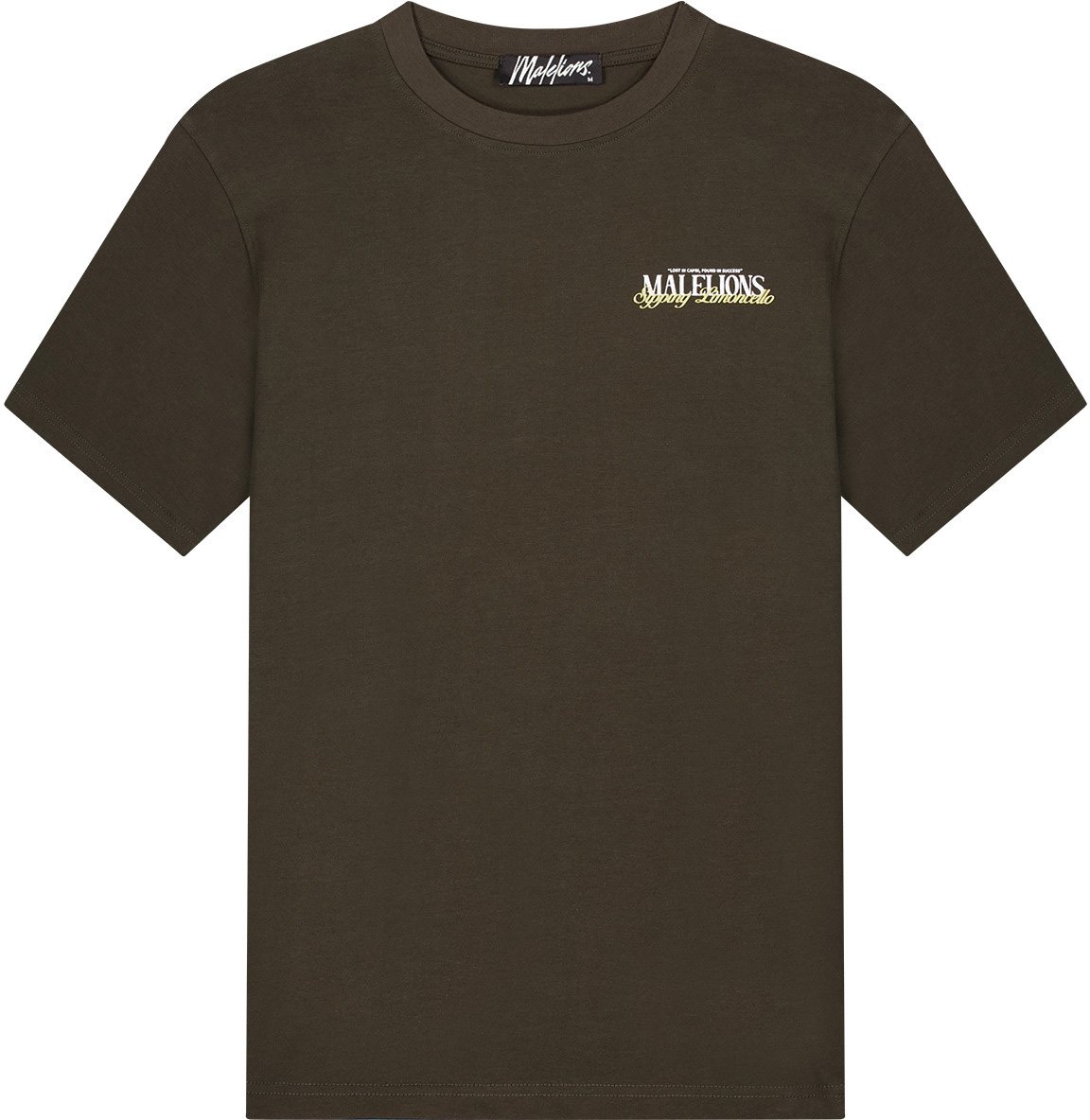 Malelions  Sipping Limoncello T-Shirt MMA30026027 Vintage Green 43012 Groen