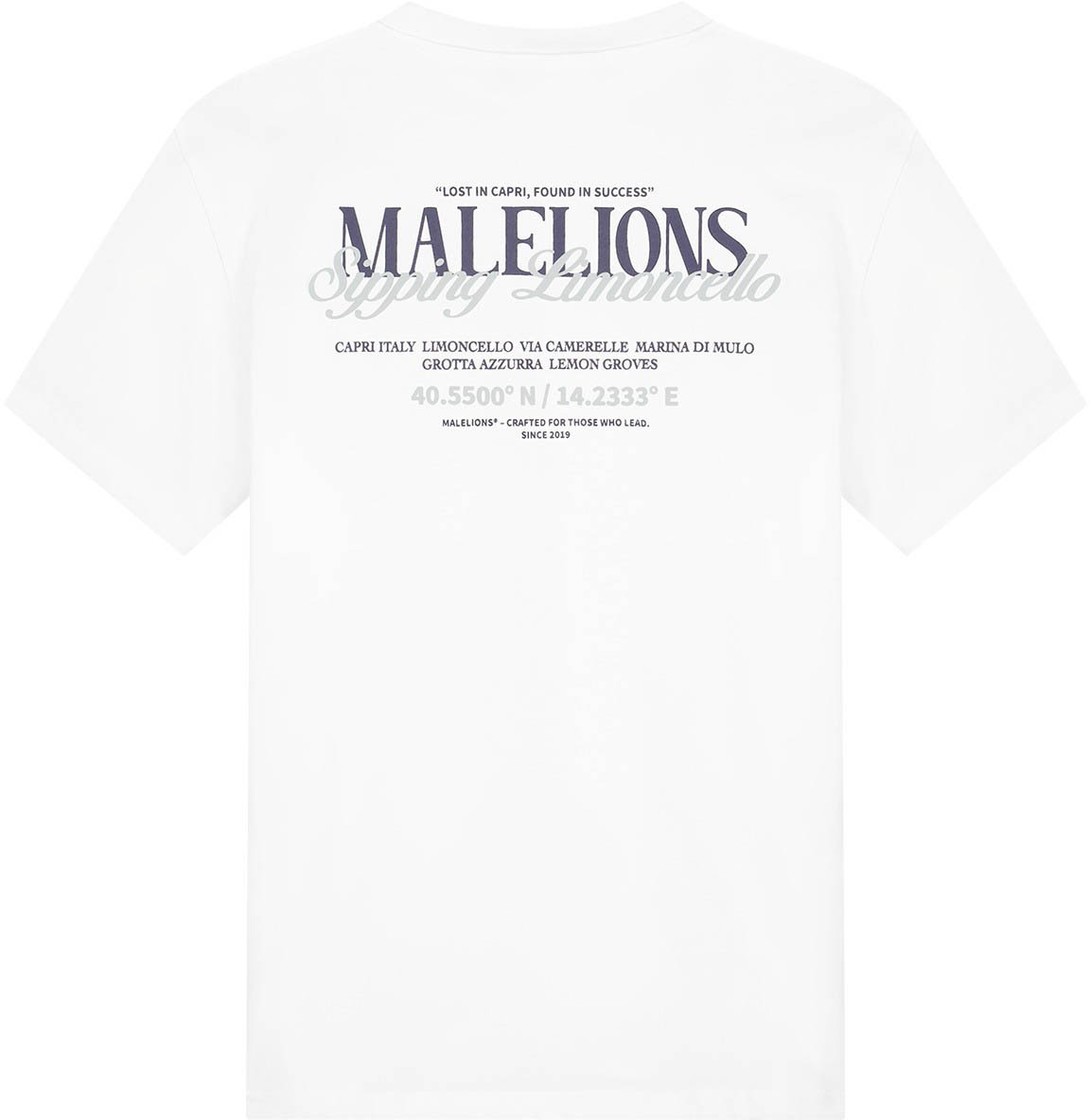 Malelions  Sipping Limoncello T-Shirt MMA30026027 White 40001 Wit