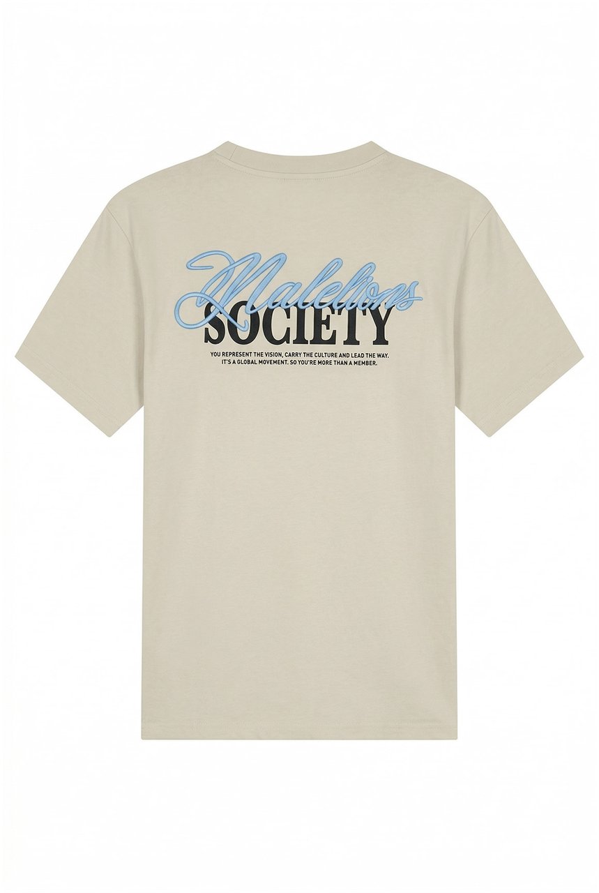 Malelions  Society T-Shirt MMA40026016 Off-White 40002 Wit