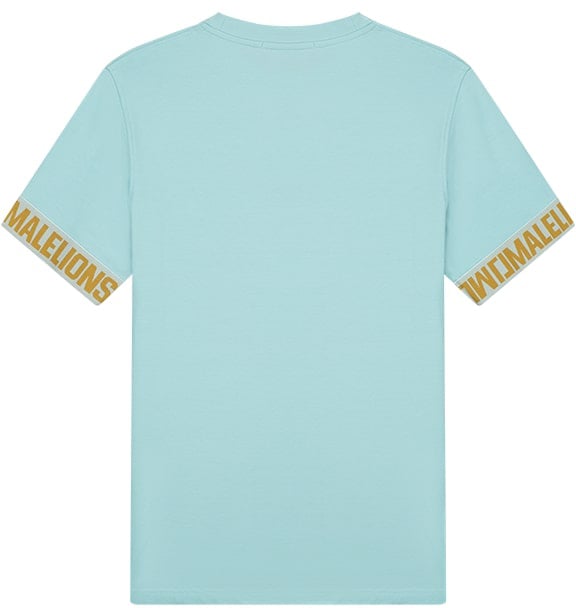 Malelions Venetian T-shirt MM3-SS24-29 Light blue/gold Blauw
