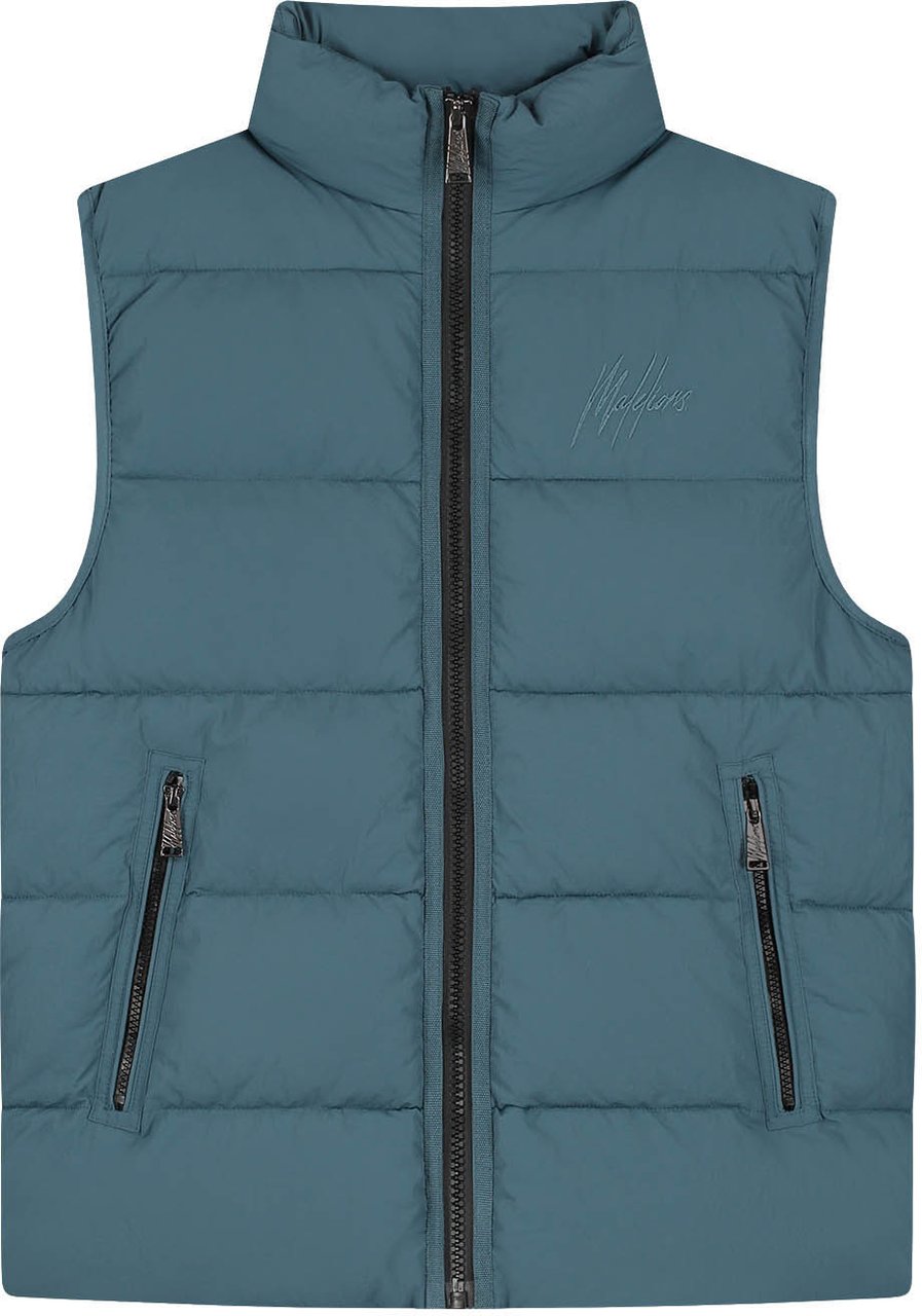 Malelions Men Matt Crinkle Padded Vest Blauw