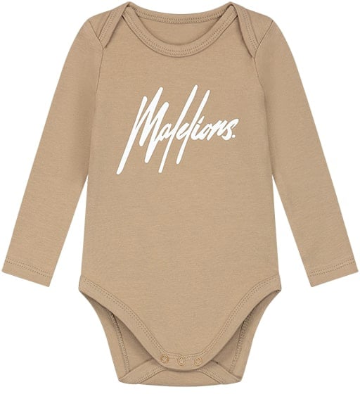 Malelions Malelions Baby Longsleeve Bodysuit Taupe