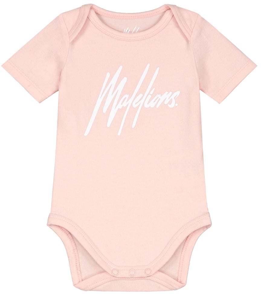 Malelions Malelions Baby Signature Shortsleeve Bodysuit Roze