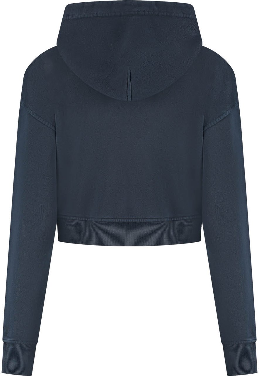 Malelions Malelions Women Cropped Zip Hoodie Blauw