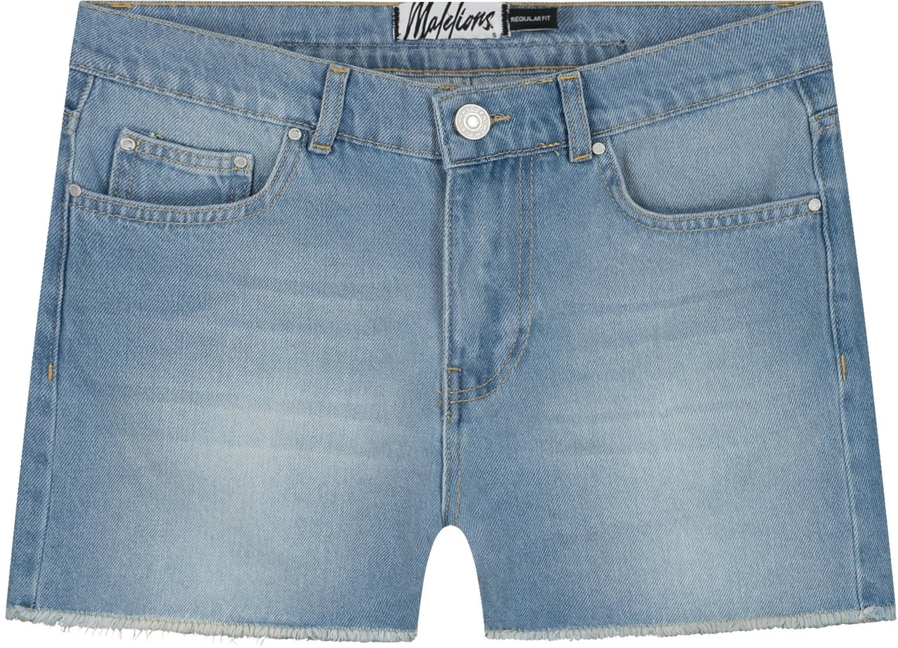 Malelions Malelions Women Damaged Patch Denim Shorts Blauw