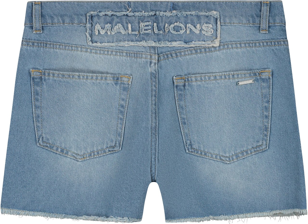 Malelions Malelions Women Damaged Patch Denim Shorts Blauw
