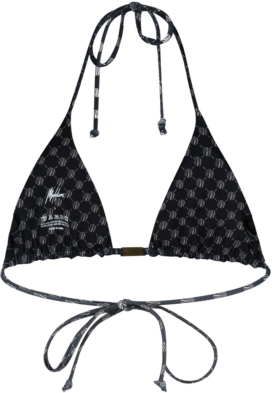 Malelions Malelions Women Tara Monogram Bikini Top Zwart