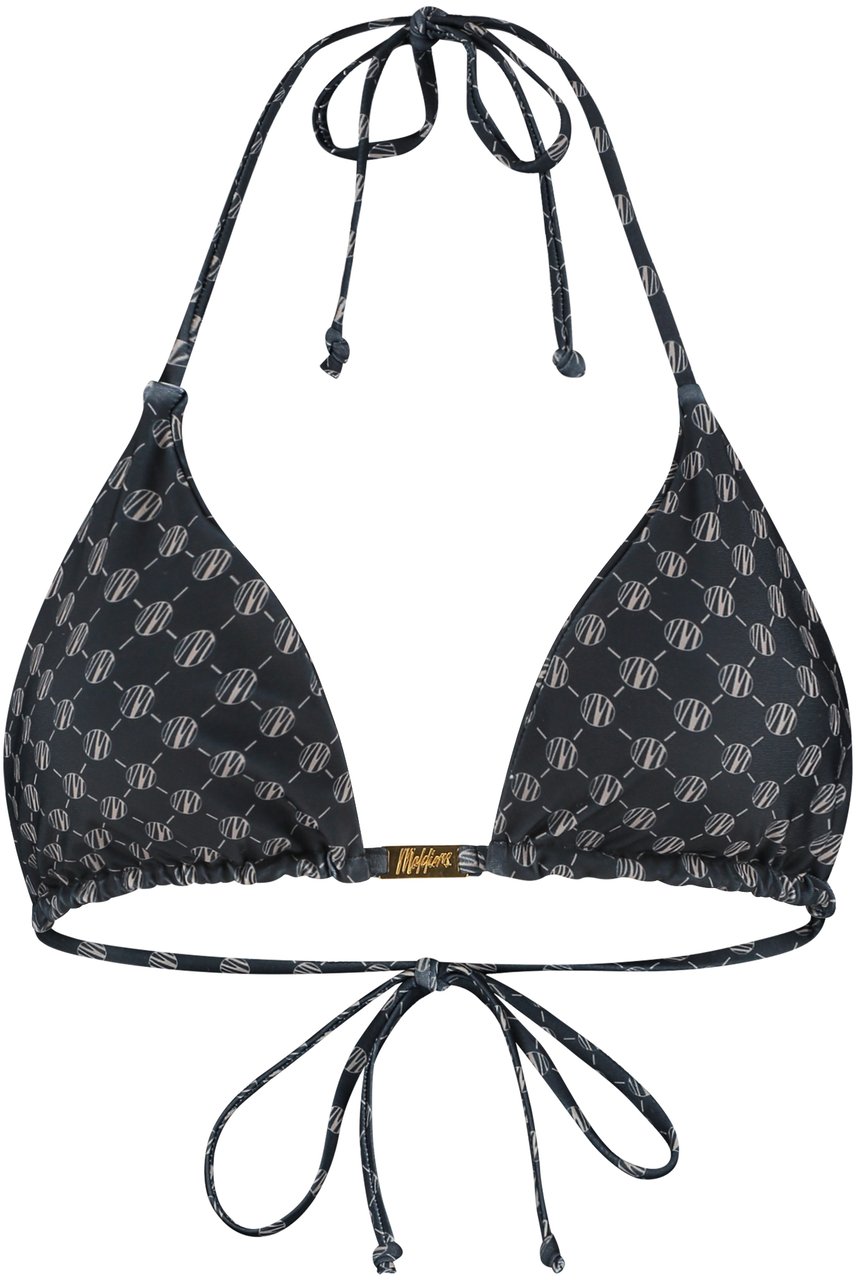 Malelions Malelions Women Tara Monogram Bikini Top Zwart