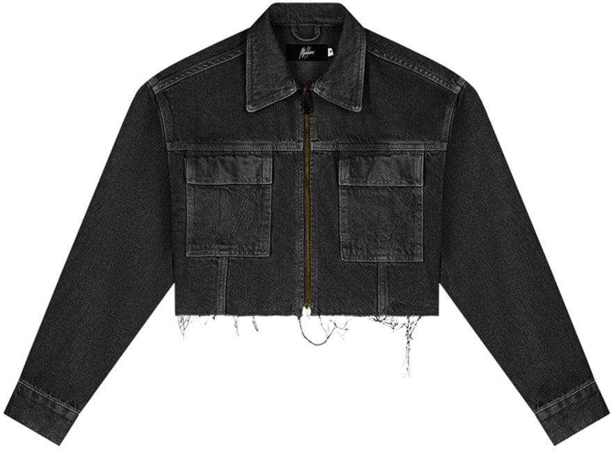 Malelions Malelions Women Cropped Cargo Jacket Zwart