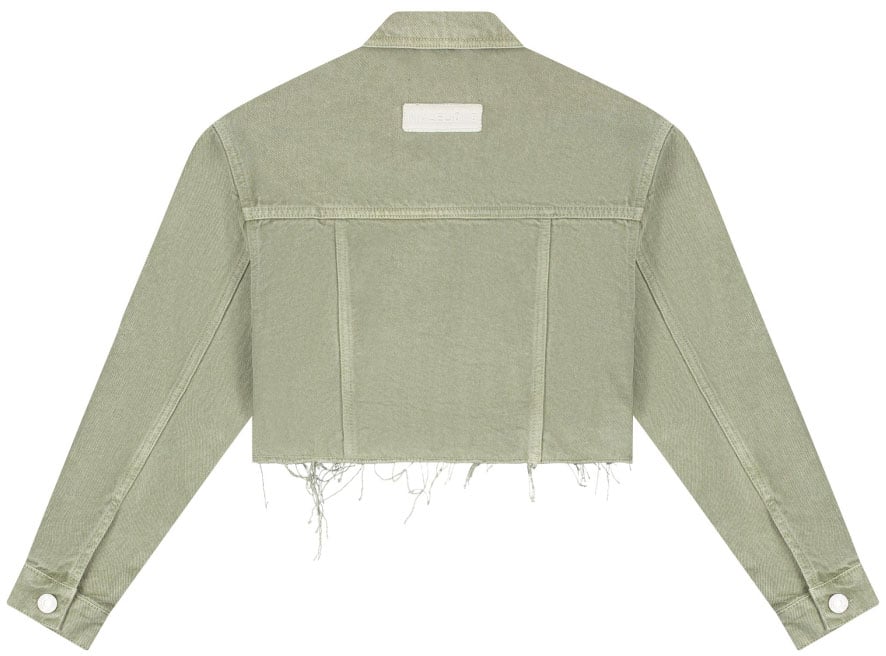 Malelions Malelions Women Cropped Cargo Jacket Groen