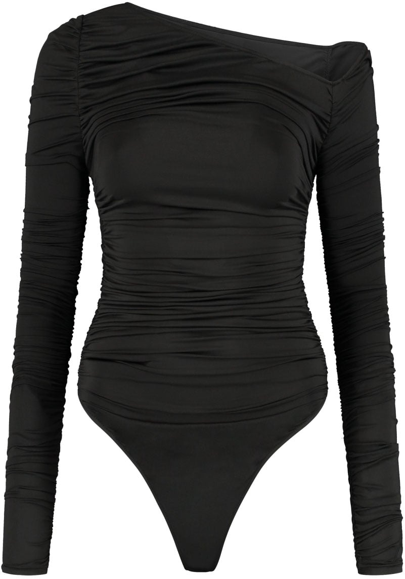 Malelions Malelions Women Drape Bodysuit Zwart