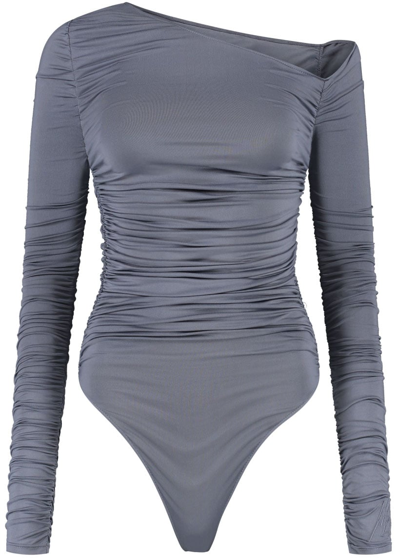 Malelions Malelions Women Drape Bodysuit Grijs