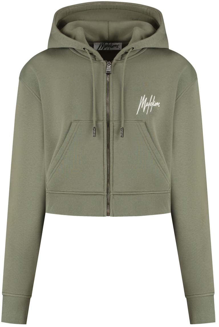 Malelions Malelions Women Cropped Zip Hoodie Groen