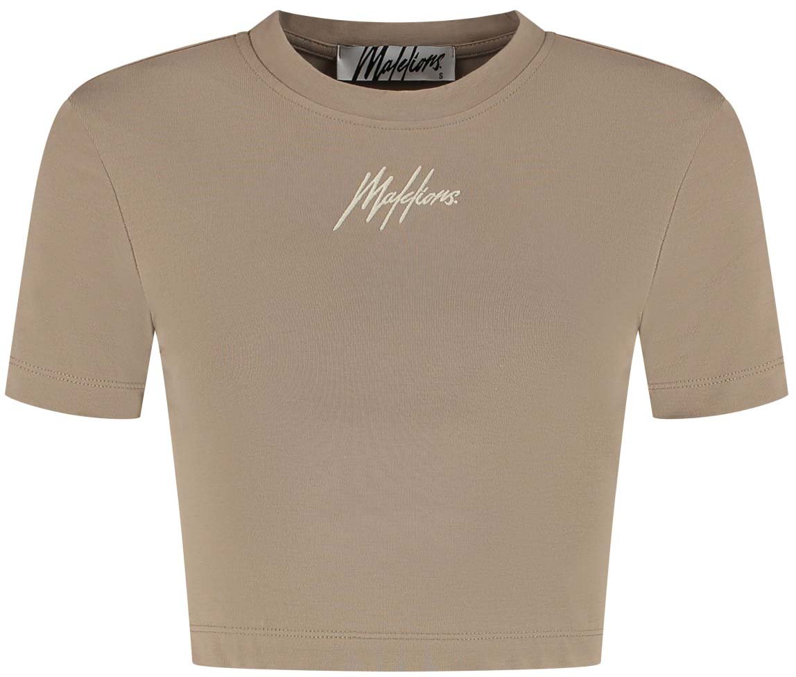 Malelions Malelions Women Signature Crop top Taupe