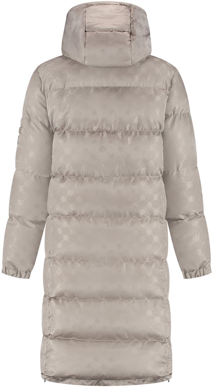 Malelions Malelions Women Monogram Long Puffer Jacket Taupe