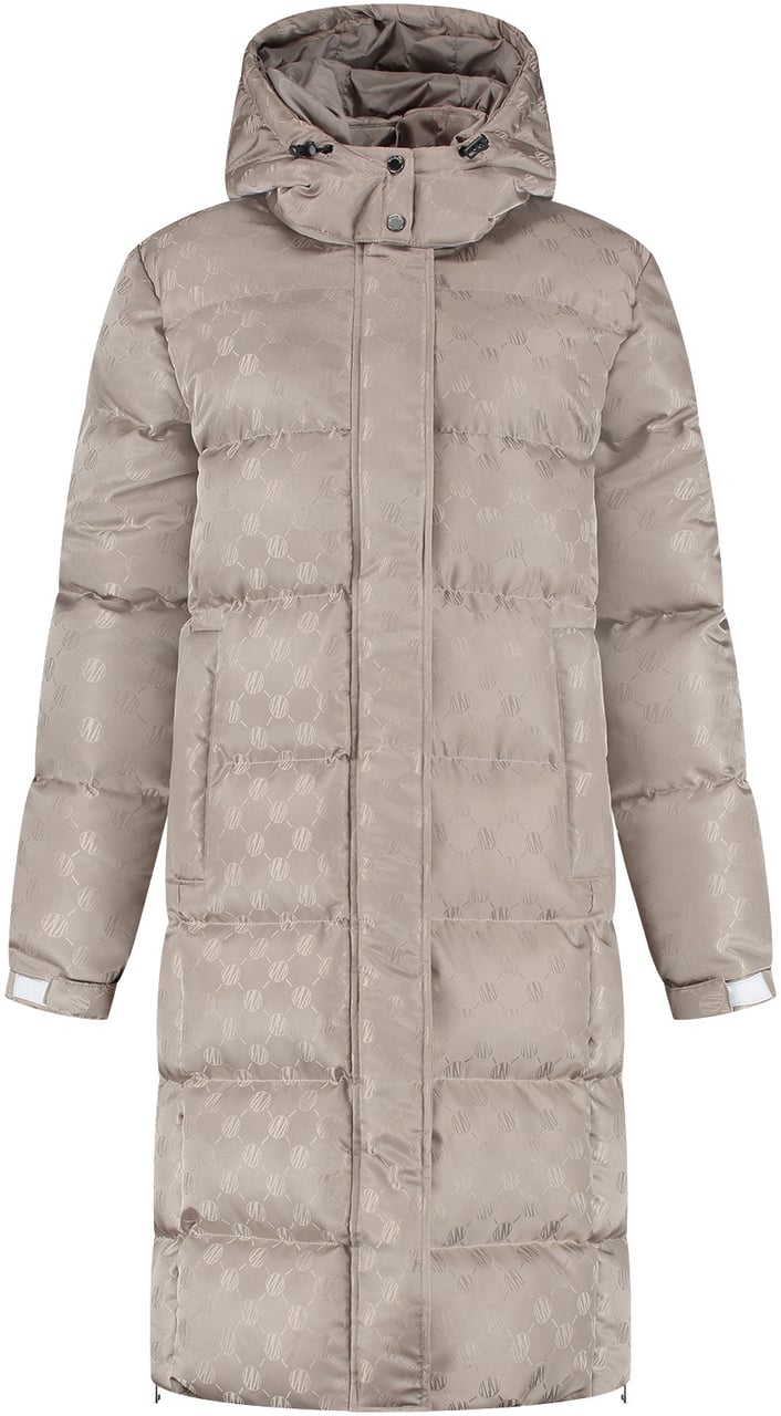 Malelions Malelions Women Monogram Long Puffer Jacket Taupe