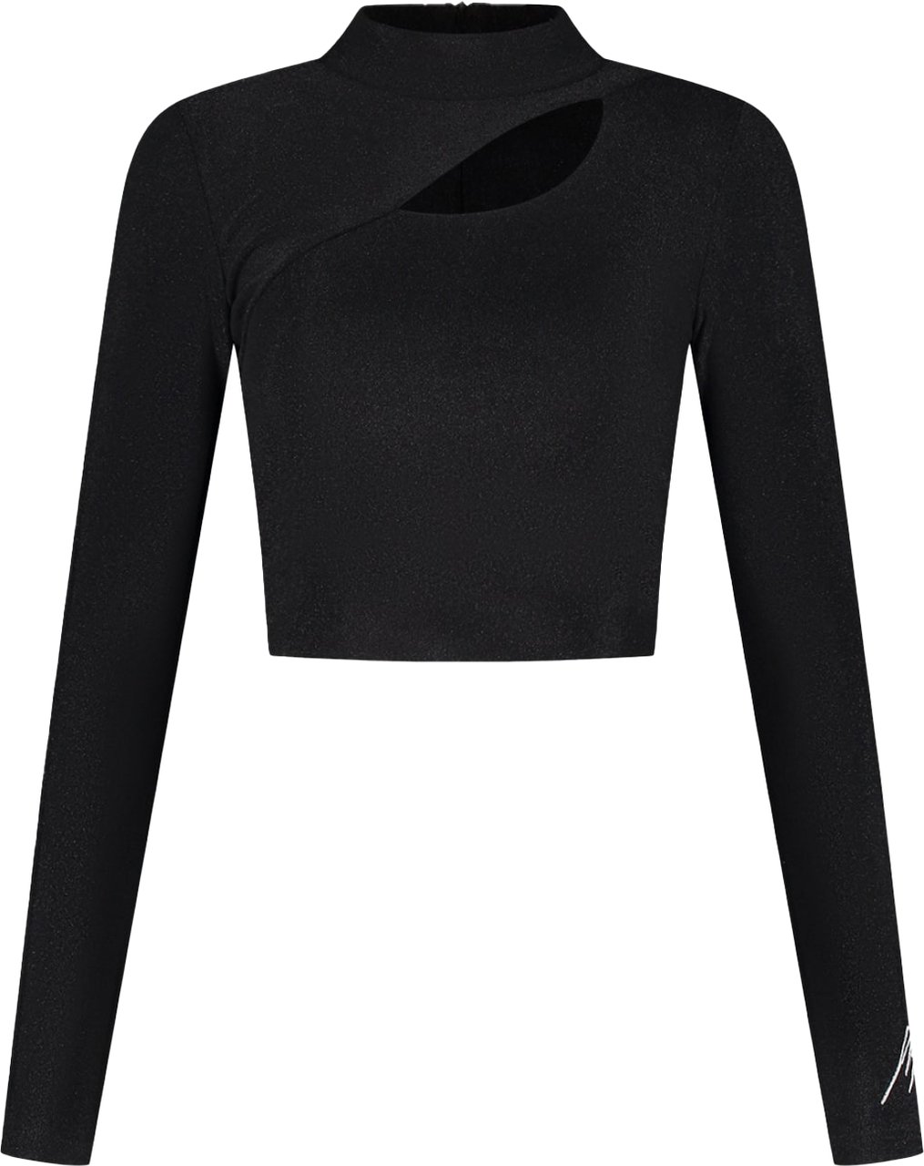 Malelions Malelions Women Sparkling Cut-Out Crop Top Zwart