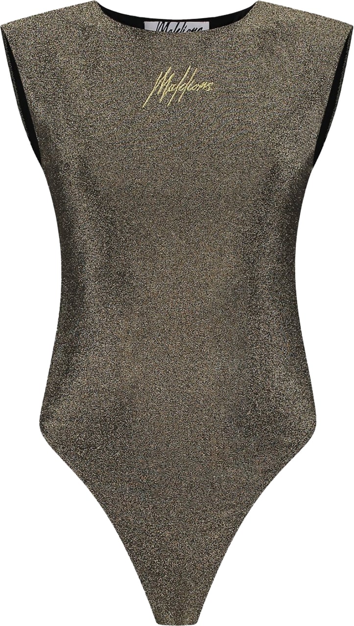 Malelions Malelions Women Sparkling Shoulder Bodysuit Goud