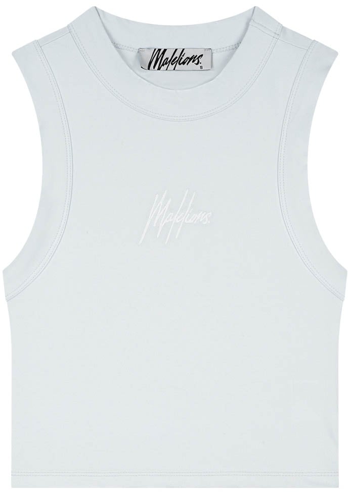 Malelions Malelions Women Signature Sleeveless Crop Top Blauw