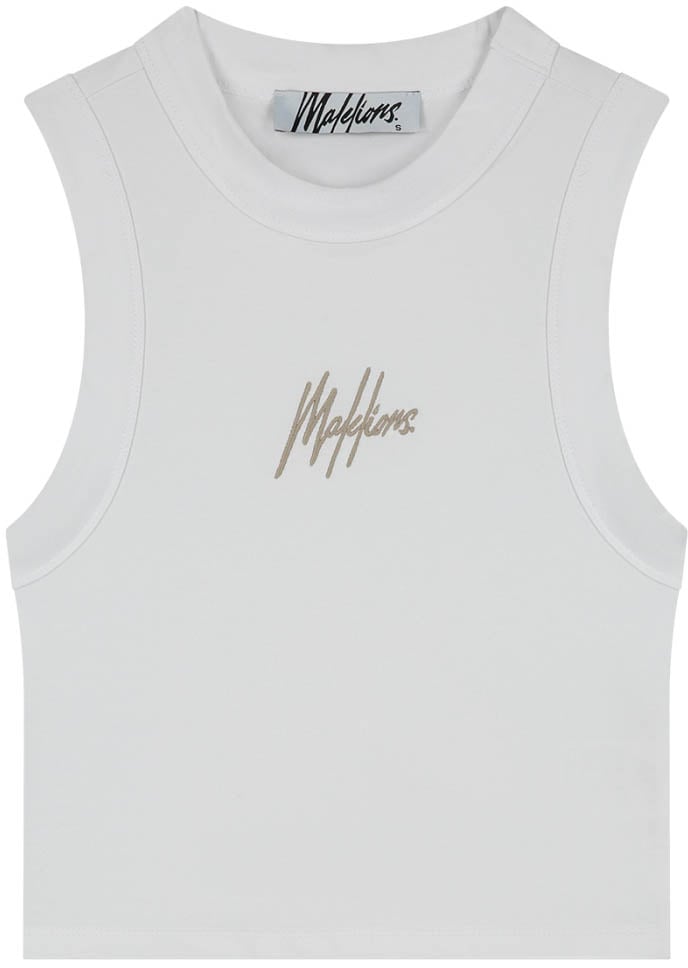 Malelions Malelions Women Signature Sleeveless Crop Top Wit