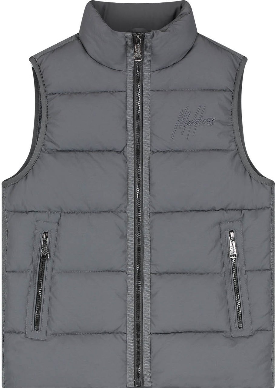 Malelions Malelions Junior Matt Crinkle Padded Vest Grijs