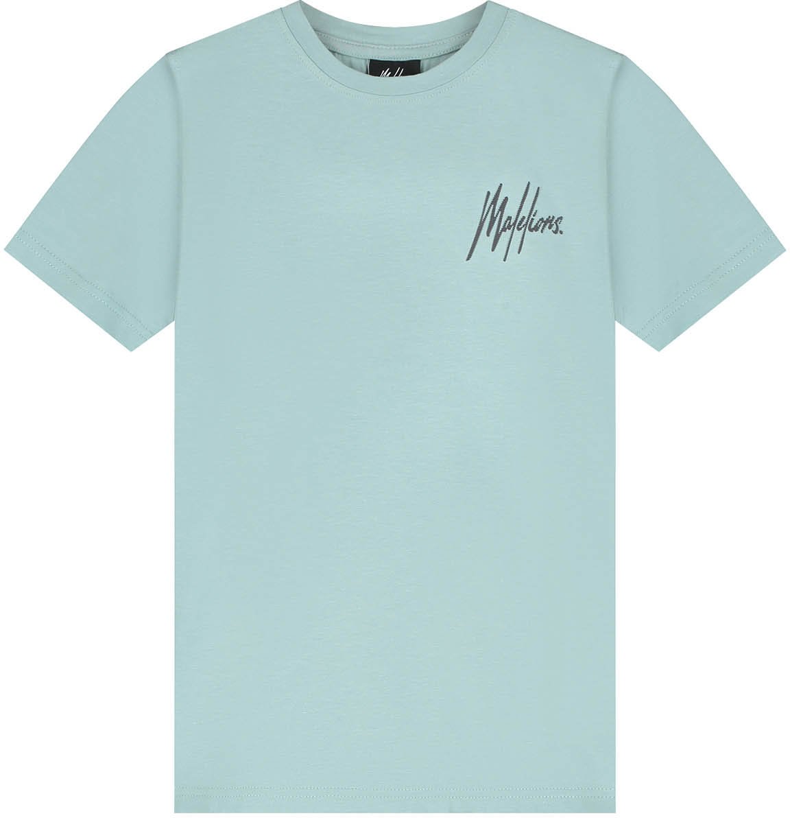 Malelions Malelions Junior Striped Signature T-Shirt Grijs