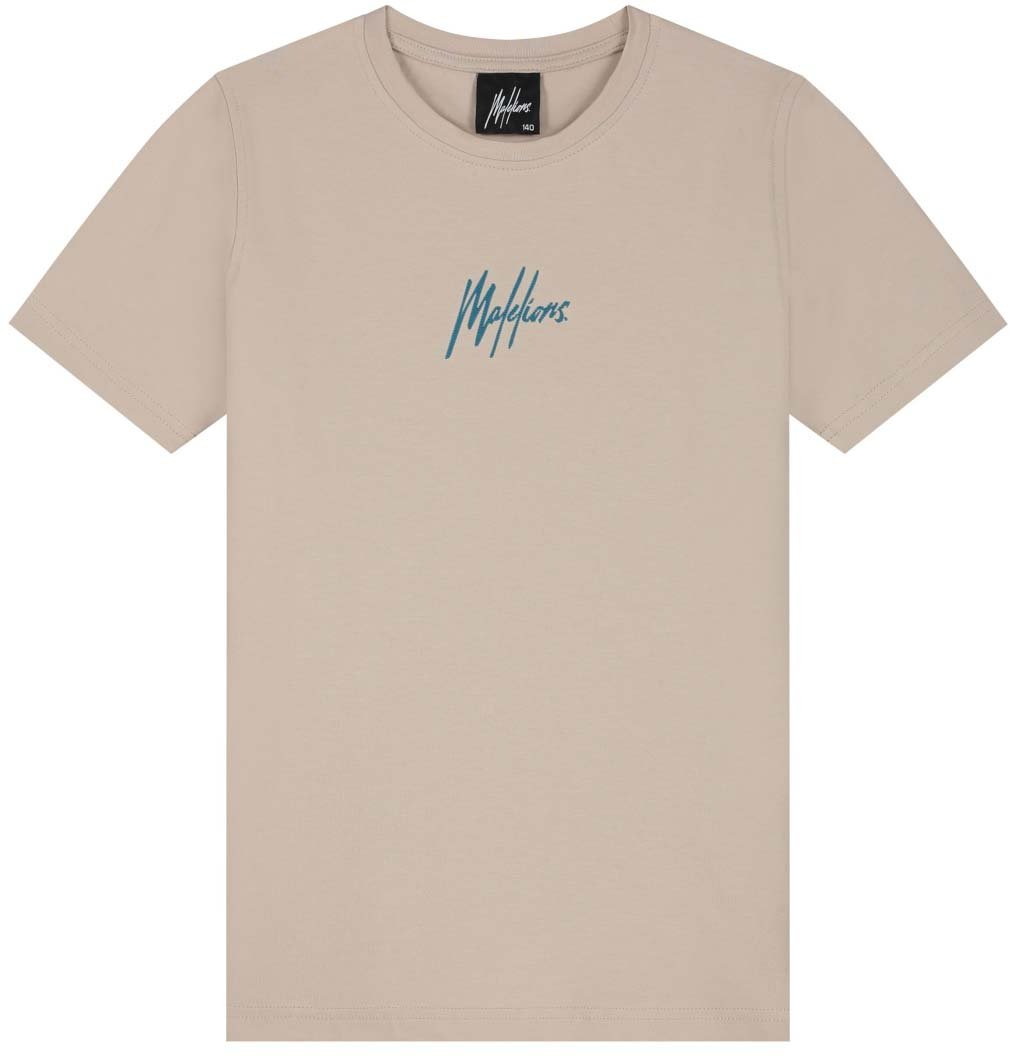 Malelions Malelions Junior Striped Signature T-Shirt Taupe