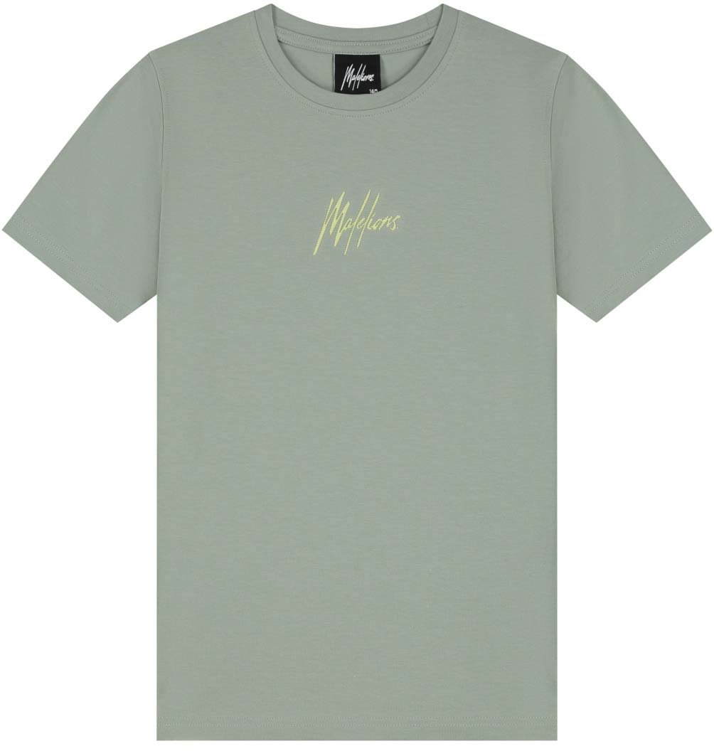 Malelions Malelions Junior Striped Signature T-Shirt Groen