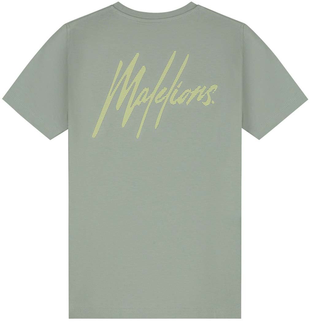 Malelions Malelions Junior Striped Signature T-Shirt Groen