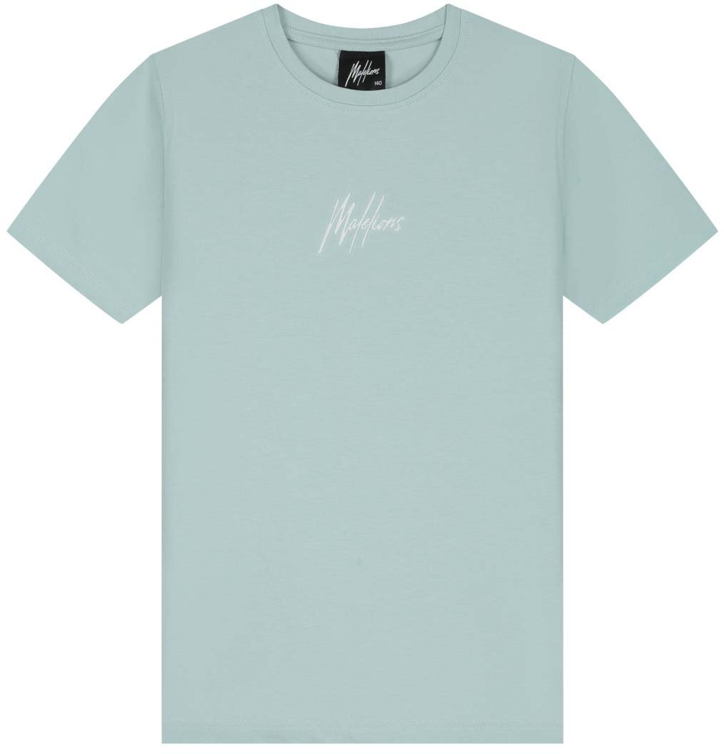 Malelions Malelions Junior Striped Signature T-Shirt Blauw