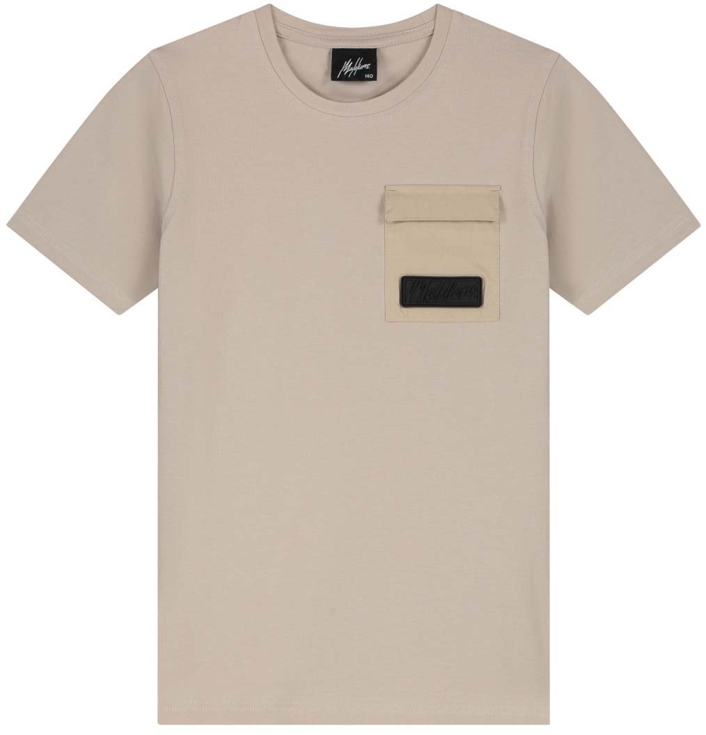 Malelions Malelions Junior Nylon Pocket T-Shirt Taupe