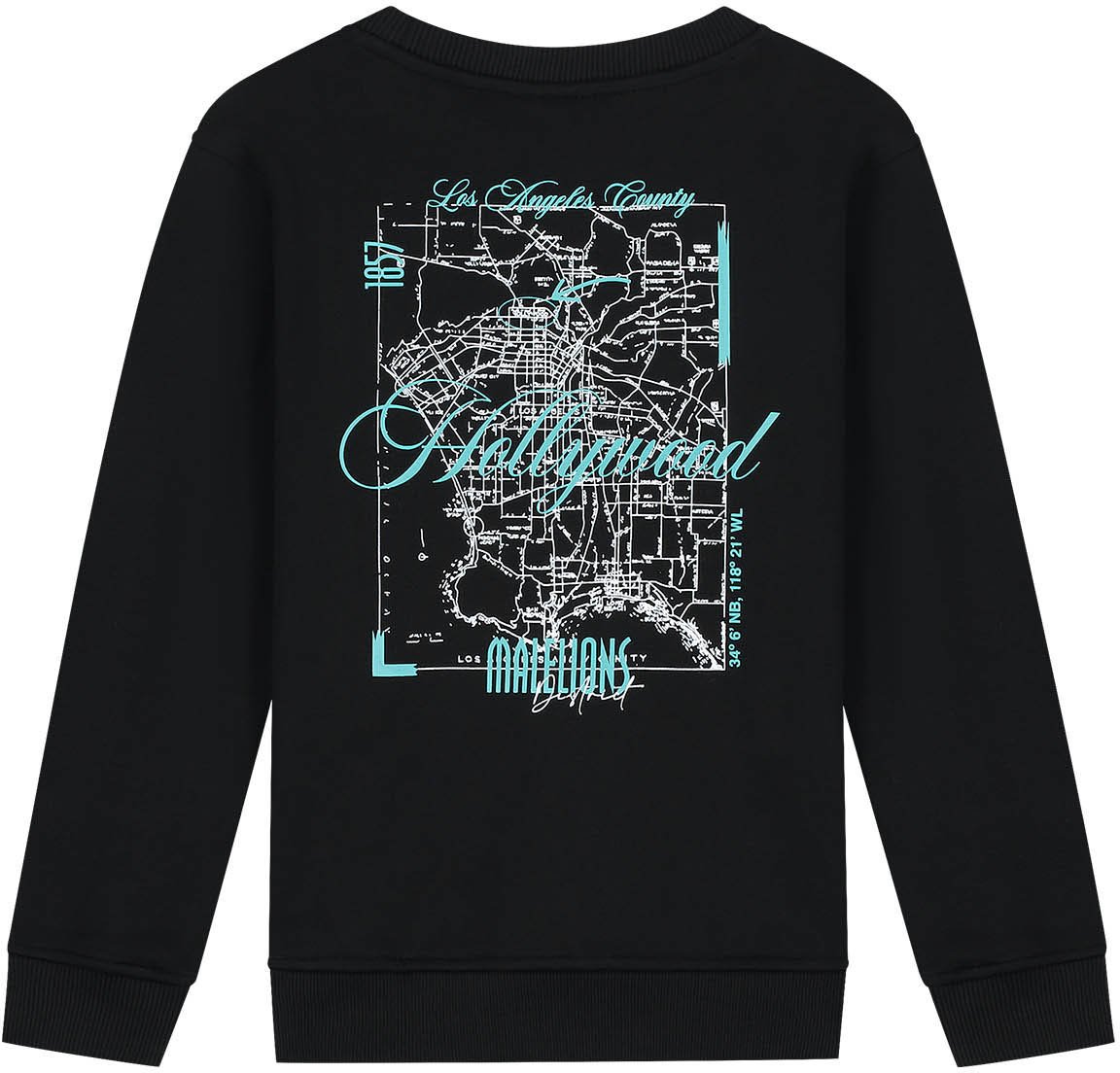 Malelions Malelions Junior Hollywood Map Sweater Zwart