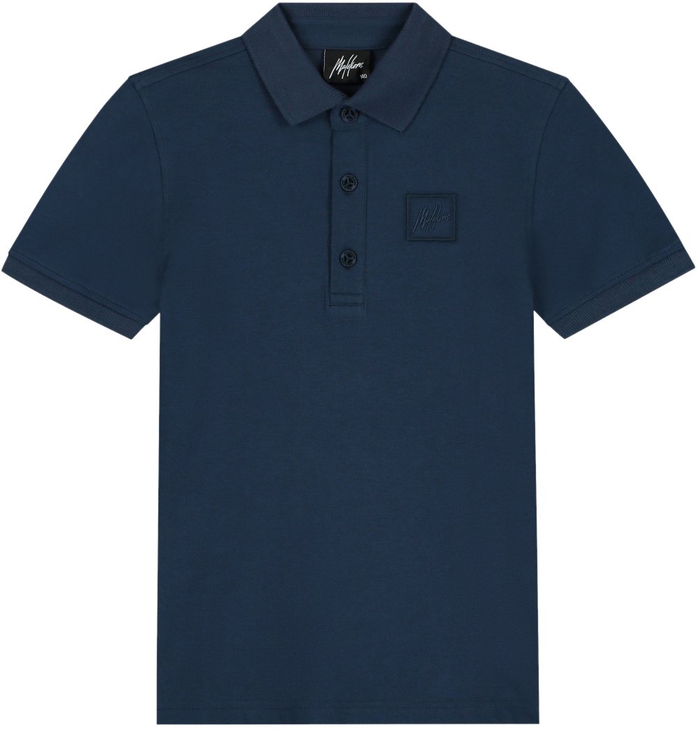 Malelions Junior Patch Polo Blauw
