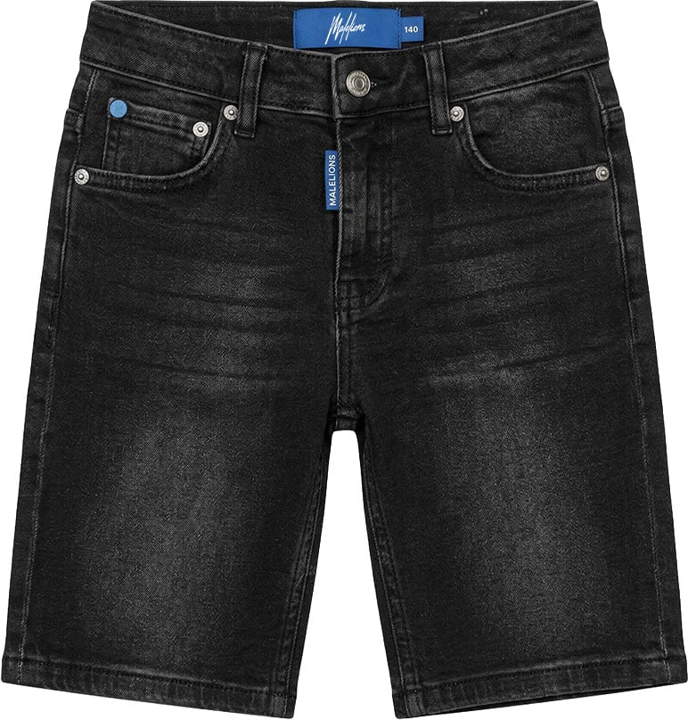 Malelions Malelions Junior Regular Washed Denim Shorts Zwart