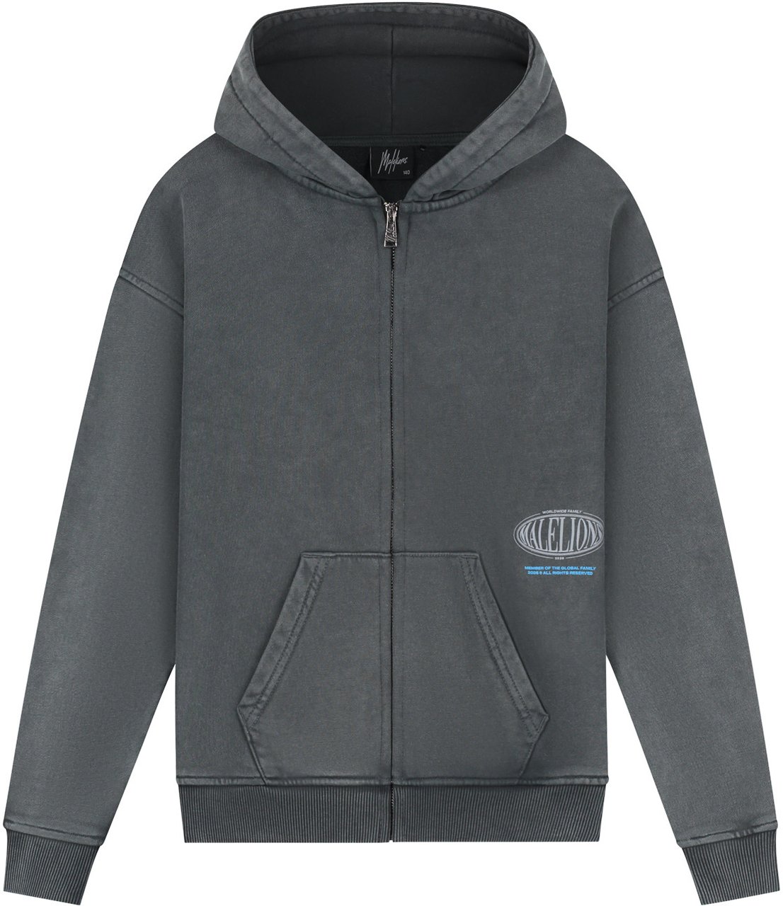 Malelions Malelions Junior Relaxed Lifestyle Zip Hoodie Grijs