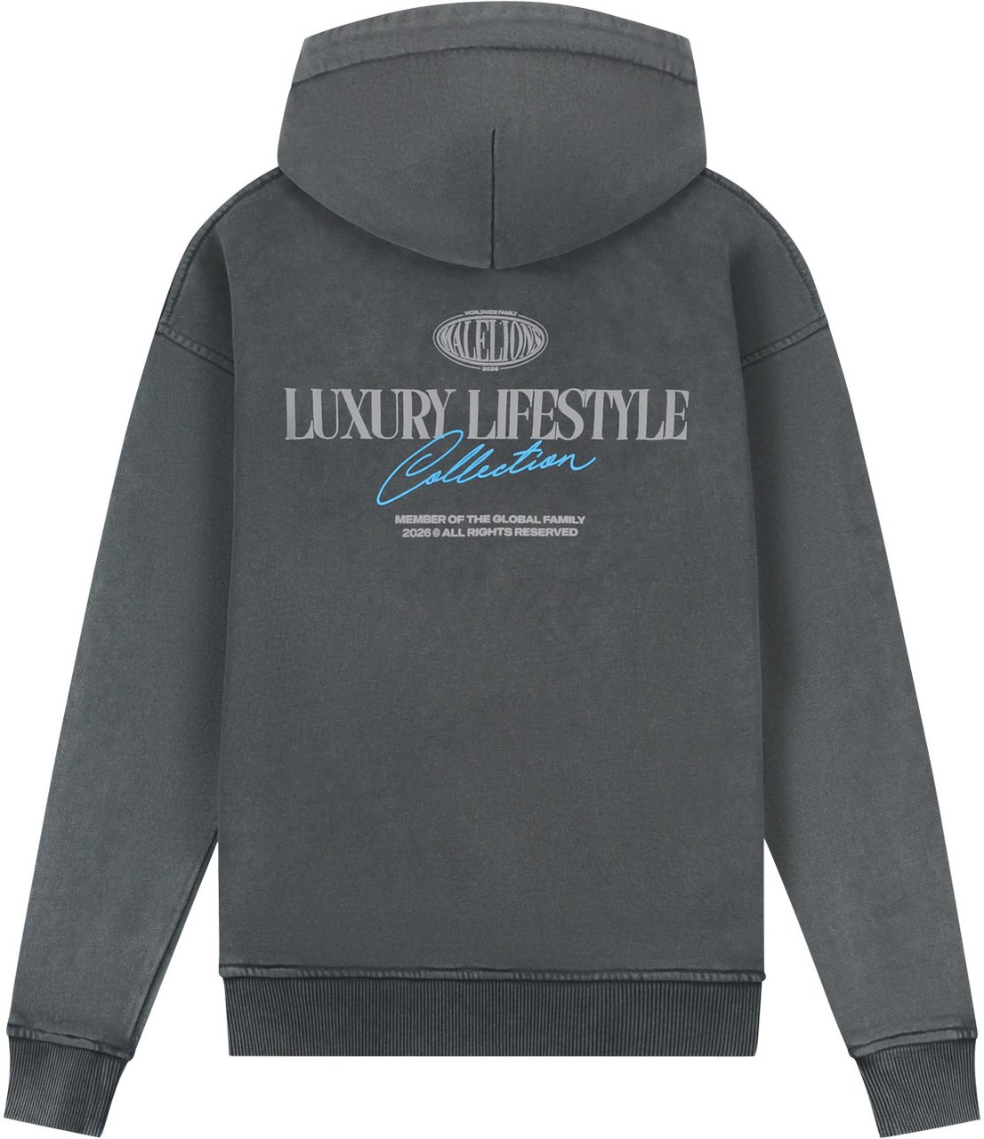 Malelions Malelions Junior Relaxed Lifestyle Zip Hoodie Grijs