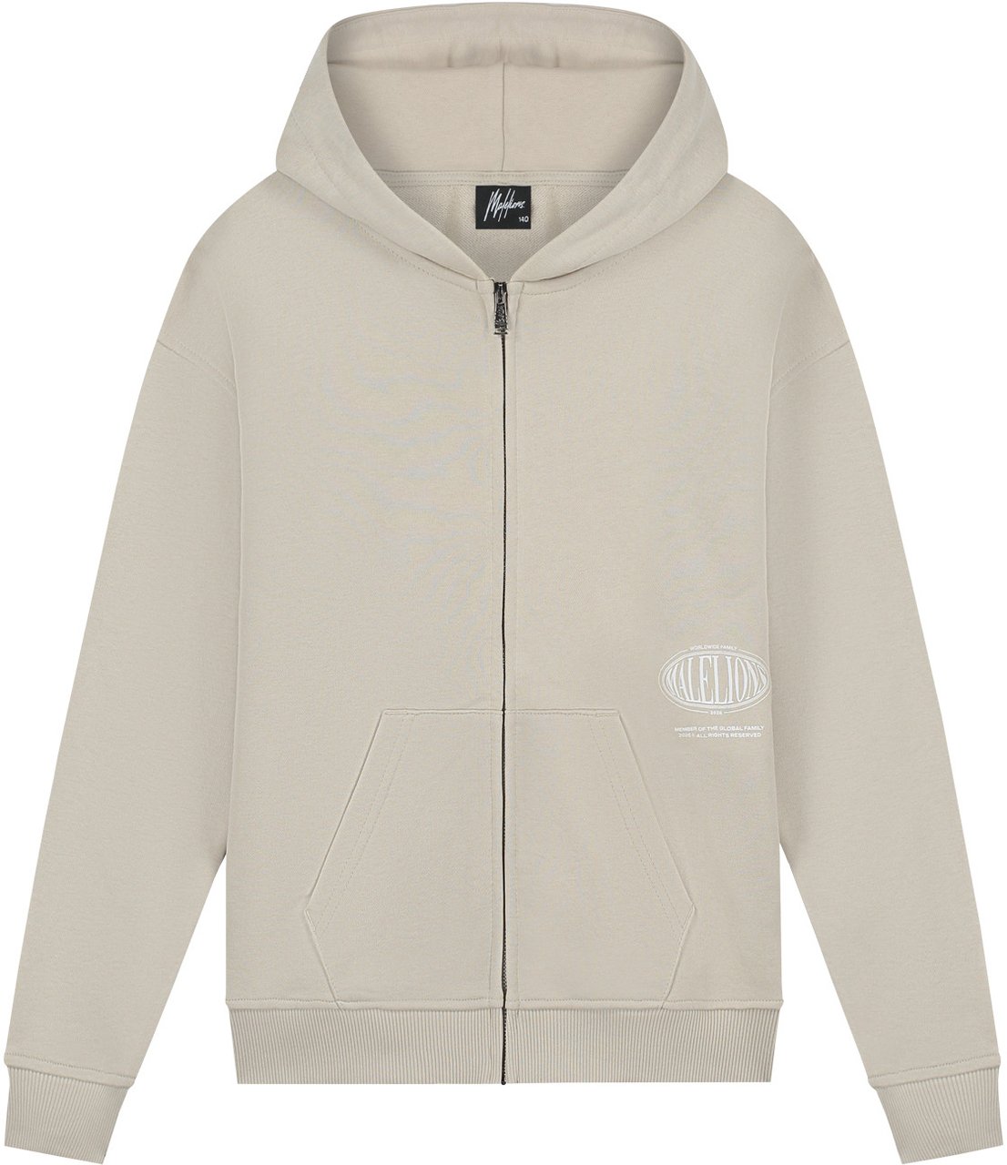 Malelions Malelions Junior Relaxed Lifestyle Zip Hoodie Wit