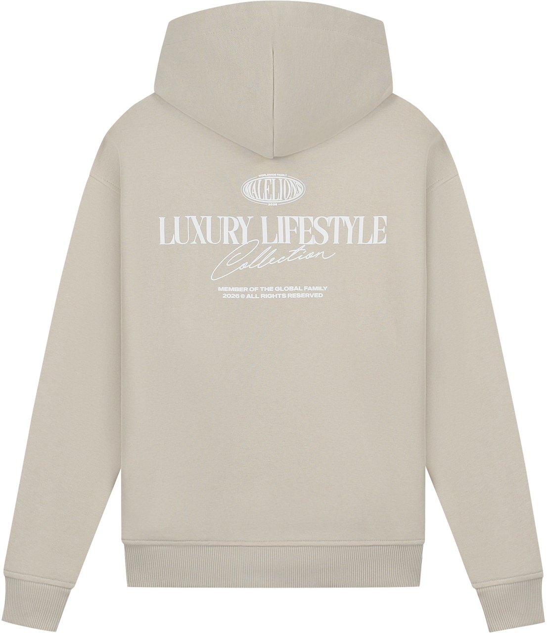 Malelions Malelions Junior Relaxed Lifestyle Zip Hoodie Wit