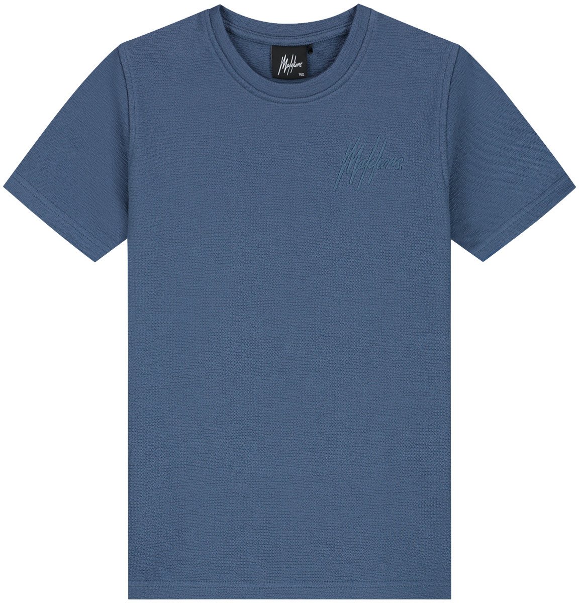 Malelions Junior Slub Structure T-Shirt Blauw