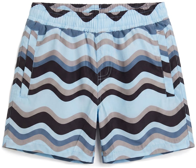 Malelions Malelions Junior Wavy Swim Shorts Blauw