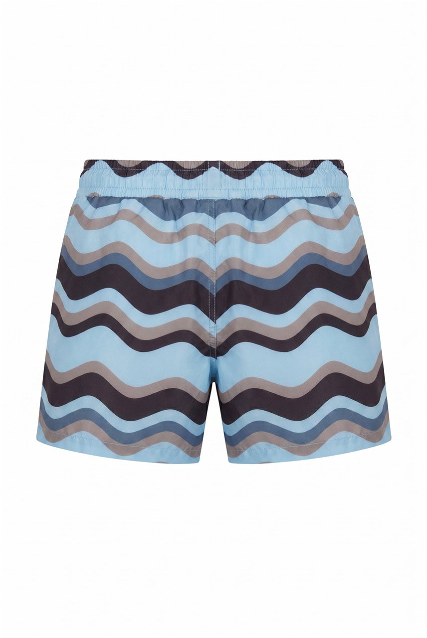 Malelions Malelions Junior Wavy Swim Shorts Blauw