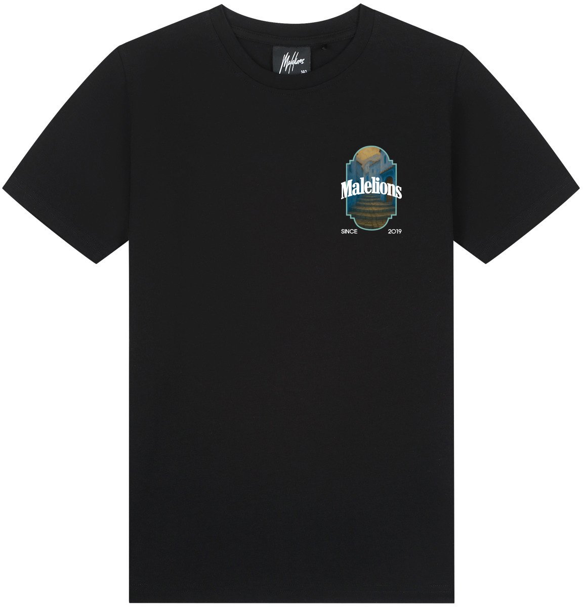 Malelions Malelions Junior Blue Stairs T-Shirt Zwart