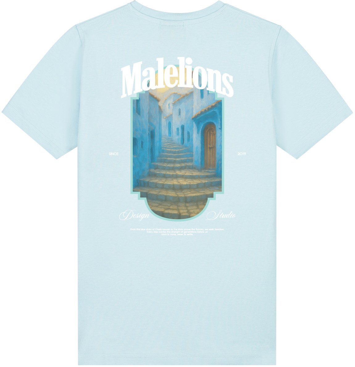 Malelions Malelions Junior Blue Stairs T-Shirt Blauw
