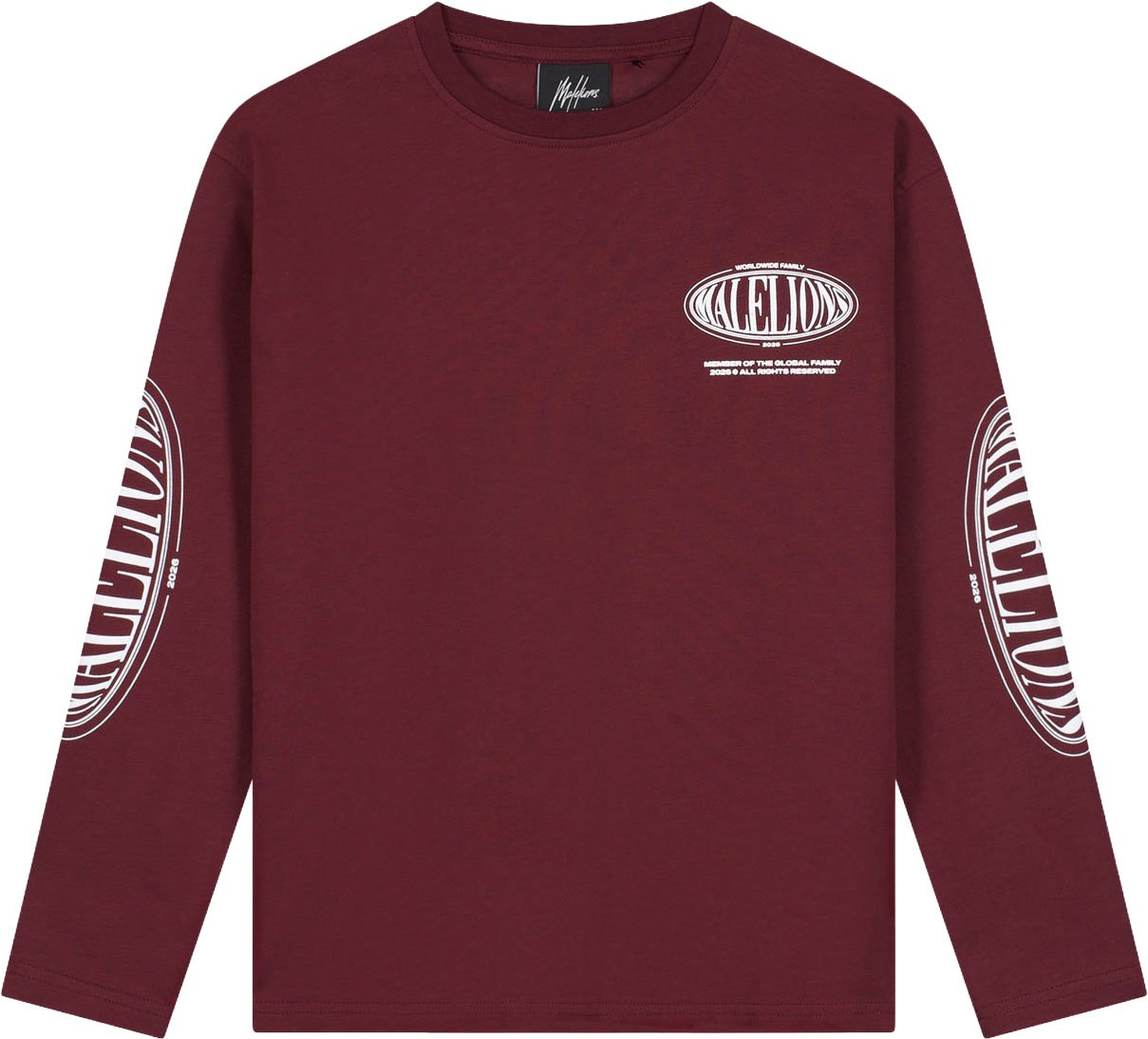 Malelions Junior Relaxed Lifestyle Longsleeve T-Shirt Rood