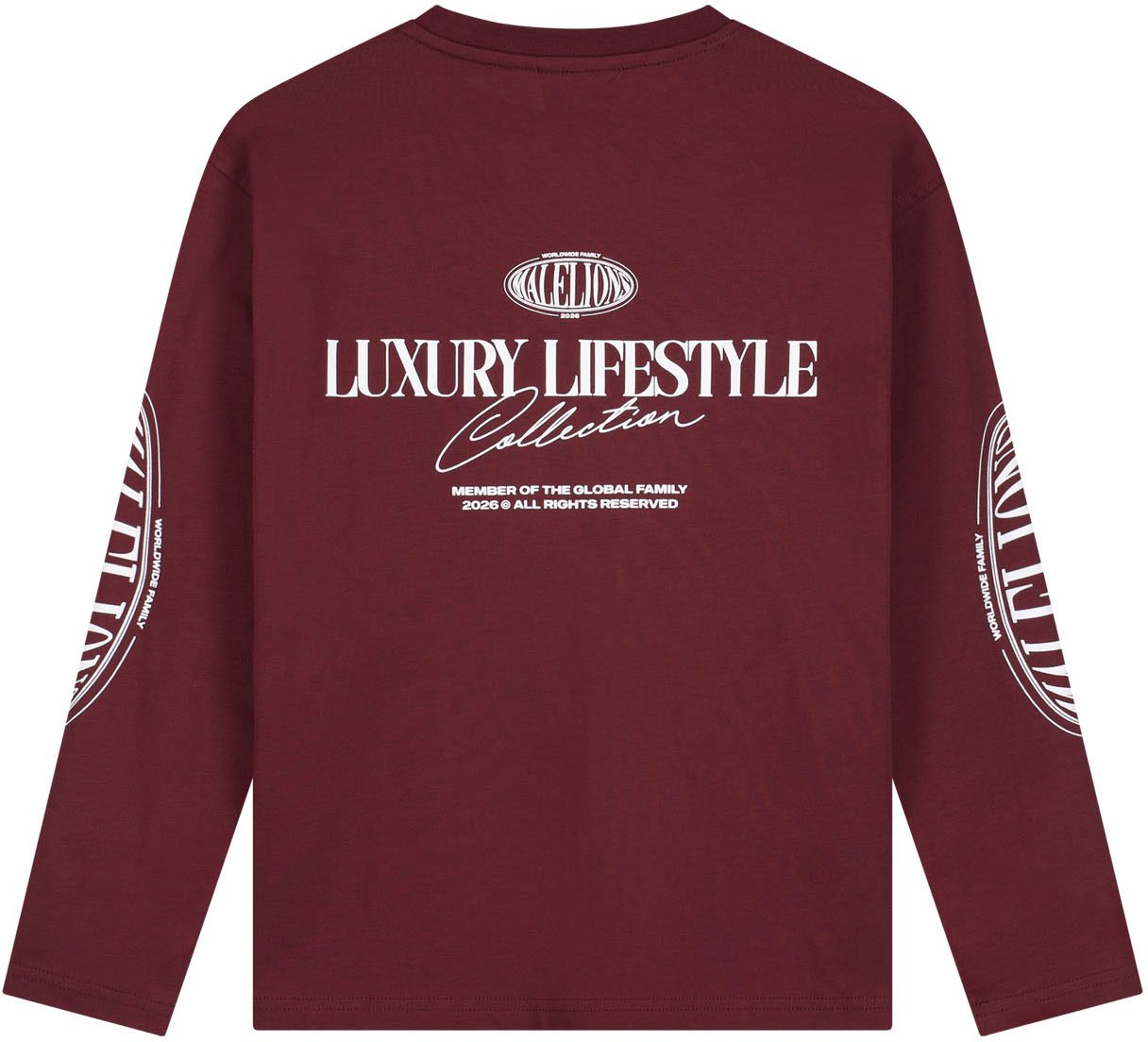 Malelions Junior Relaxed Lifestyle Longsleeve T-Shirt Rood